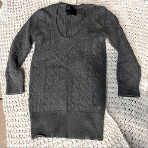 American Eagle Womens Gray Lightweight Cable Knit Sweater Scoop Neck Sz M